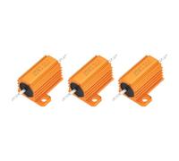 sourcing map Lot de 3 résistances de boîtier en aluminium 25 W 3,3 Ohm 5 % aluminium - Résistances bobinées à visser sur châssis - Doré