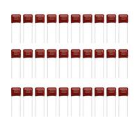 sourcing map Lot de 30 condensateurs à film polypropylène métallisé, CBB21/CBB22 400 V 104J 0,1 UF pour appareils électroniques et lampes à économie d'énergie, rouge