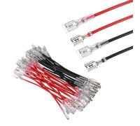 sourcing map Lot de 30 cosses à sertir femelles à double tête avec manchon isolant de 4,8 mm, kit de connecteurs rapides femelles avec fils de 10 cm, coque ignifuge