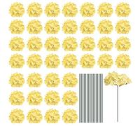 sourcing map Lot de 30 fleurs d'hortensia artificielles en soie, jaune, tête de 15,2 cm, tige de 15 cm, style réaliste, parfaites pour les mariages et les fêtes