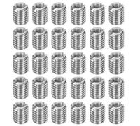 sourcing map Lot de 30 inserts filetés en acier inoxydable M8 x 1,25 mâle vers M5 x 0,8 femelle - Adaptateurs de filetage de 10 mm de long - Vis de réparation pour bois dur et tendre
