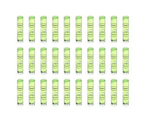 sourcing map Lot de 30 petites fioles cylindriques de niveau à bulle en PMMA - 29 x 6,3 mm - Mini niveau à bulle horizontal - Outils de mise en page pour camping-car, TV, cadre photo - Outil de mise