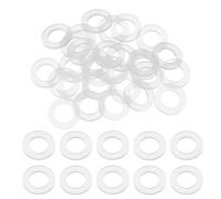 sourcing map Lot de 30 rondelles plates M5 en silicone - 5 mm x 10 mm x 1 mm d'épaisseur - Œillets unis en plastique - Pour tuyau d'eau, blanc