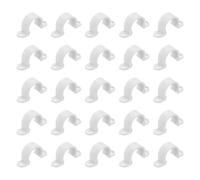 sourcing map Lot de 30 sangles de tuyau en PVC, 20 mm, sangles de conduit en plastique à 2 trous, support de montage de tuyau en PVC pour conduits et câbles en PVC, blanc