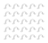 sourcing map Lot de 30 sangles de tuyau en PVC de 25 mm - 2 trous - Support de montage de tuyau en PVC - Blanc