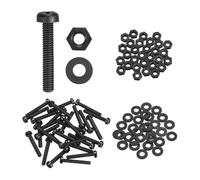 sourcing map Lot de 30 vis à tête ronde cruciforme en nylon PA66 M2,5 x 15 mm, écrous hexagonaux, rondelles plates, boulons métriques à filetage complet pour assemblage de machines à faire soi-même
