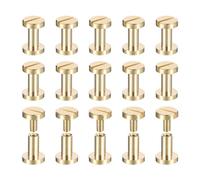 sourcing map Lot de 30 vis Chicago en laiton, 8 x 8 mm à tête plate pour liaison, clous de liaison, rivets de fixation pour sangle de ceinture