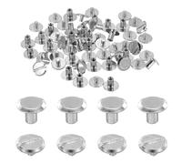 sourcing map Lot de 30 vis Chicago M4 x 6 mm en métal à tête fendue pour liaison, clous à clou, rivets pour bricolage, ceinture en cuir, sac, artisanat, reliure, ton argenté