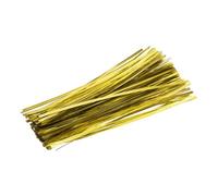 sourcing map Lot de 300 attaches torsadées réutilisables en papier kraft, 20,3 cm, pour emballage de boulangerie, gâteaux, bonbons, sacs à café, fournitures de fête de mariage, doré