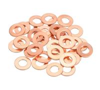 sourcing map Lot de 38 rondelles plates M6 en cuivre - Assortiment de rondelles d'étanchéité en cuivre - 6 mm de diamètre intérieur, 12 mm de diamètre extérieur, 1,5 mm d'épaisseur pour boulons, vis