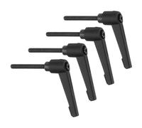 sourcing map Lot de 4 boutons réglables M5 x 40 mm - Filetage mâle - Bouton poussoir à cliquet - Verrouillage rapide - Boulons rotatifs pour machines de tour - Noir