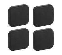 sourcing map Lot de 4 butées de porte murales en silicone souple pour poignée de porte, autocollants carrés pour la maison, le bureau, noir