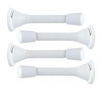 sourcing map Lot de 4 butées de porte murales, résistantes à la rouille, suppression du bruit, 7,6 cm à ressort, protection des portes Blanc