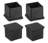 sourcing map Lot de 4 capuchons rectangulaires en caoutchouc pour pieds de chaise, 22 x 22 mm, capuchons de protection de sol pour table, chaise, équipement de machines (noir)