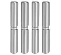 sourcing map Lot de 4 charnières en acier au carbone soudées amovibles pour portail en métal, porte battante et rampe de remorque, 2,2 x 16,5 cm (D x L), argenté