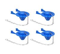 sourcing map Lot de 4 clapets de rechange en PVC avec chaîne en acier inoxydable, ajustement universel pour la plupart des vannes de chasse de réservoir de toilettes de 5,1 cm, bleu