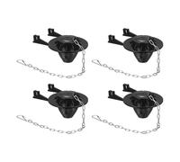 sourcing map Lot de 4 clapets de rechange en PVC avec chaîne en acier inoxydable, ajustement universel pour la plupart des robinets de chasse de réservoir de toilettes de 5,1 cm, noir