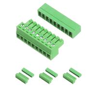 sourcing map Lot de 4 connecteurs de bornier à vis à 9 broches de 3,81 mm pour montage sur circuit imprimé, prise à angle droit pour modules d'alimentation audio 26-16 AWG