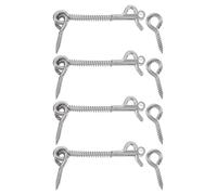 sourcing map Lot de 4 crochets de sécurité et loquet à œillet en acier inoxydable de 7,6 cm avec verrou à ressort pour portail de ferme familiale, portes de salle de bain, portes de grange