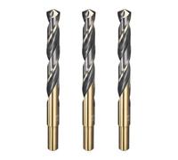 sourcing map Lot de 4 forets hélicoïdaux à tige réduite de 15 mm de diamètre 13 mm Tige en acier rapide M2 Noir et doré Finition oxyde pour percer des métaux durs, acier inoxydable, fonte