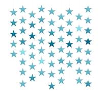 sourcing map Lot de 4 guirlandes d'étoiles scintillantes en papier nacré double face - Décoration à suspendre pour mariage, anniversaire, Noël, fête - Bleu clair - 16 m