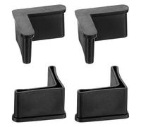 sourcing map Lot de 4 housses de protection en caoutchouc pour pieds de meubles en forme de L - 4 x 4 cm - Protection de sol antidérapante pour étagères - Noir