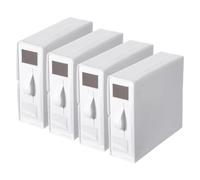 sourcing map Lot de 4 organiseurs de draps de lit et de rangement avec poignée, housse de couette pliable, organisateur de rangement et boîtes de rangement sous le lit, blanc