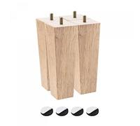 sourcing map Lot de 4 pieds de meubles carrés en bois massif de 180 mm pour canapé, chaise, table, canapé