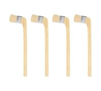 sourcing map Lot de 4 pinceaux de peinture réutilisables de 5,1 cm de large - Pinceaux coudés et courbés pour radiateur, peinture à l'huile au latex, traitement des murs de meubles - Marron