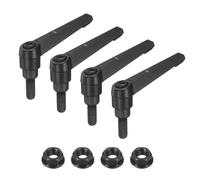 sourcing map Lot de 4 poignées à levier de serrage réglables, M8 x 20 mm, en alliage de zinc, filetage mâle avec écrous, boulons à libération rapide, poignées à vis rotatives pour tours, travail du