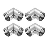 sourcing map Lot de 4 raccords coudés à 90 degrés 2 voies pour tuyau OD de 32 mm en acier inoxydable pour clôture, balustrade, main courante, bricolage, 54 mm de long