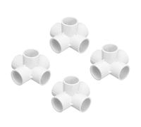 sourcing map Lot de 4 raccords coudés en PVC pour tuyaux 40 mm 5 voies Bleu | Tés de sortie latérale d'angle coudé pour tuyau électrique