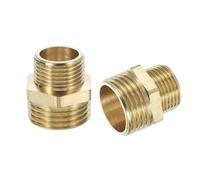 sourcing map Lot de 4 raccords de tuyau en laiton G1/2 mâle x G3/8 femelle réducteur hexagonal, adaptateur de tuyau d'arrosage, raccords de tuyaux pour eau, gaz, oléoducs