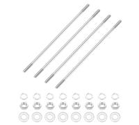 sourcing map Lot de 4 vis à goujons à double extrémité M4 x 150 mm, en acier inoxydable 304 à double filetage avec rondelle d'écrou pour l'entretien de la maison, ancrage structurel, vis de fixation