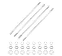 sourcing map Lot de 4 vis à goujons à double extrémité M5 x 180 mm en acier inoxydable 304 à double filetage avec rondelle d'écrou pour l'entretien de la maison, ancrage structurel, vis de fixation
