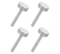 sourcing map Lot de 4 vis moletées M6 x 40 mm à tête plate moletée en acier inoxydable 304 entièrement fileté pour appareils électroménagers, éclairage, équipement électronique et industrie
