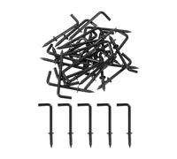 sourcing map Lot de 40 crochets à vis à angle droit de 3,8 cm en forme de L, 7 crochets à vis en métal à angle droit pour suspension, noir