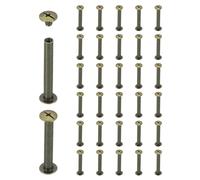 sourcing map Lot de 40 rivets à vis Chicago M5 x 40 mm en métal Phillips pour bricolage, ceinture en cuir, sac, loisirs créatifs, reliure, bronze