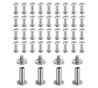 sourcing map Lot de 40 vis Chicago M2x10mm de 5 mm de longueur en métal, vis à tête Phillips, rivets à clou, goujons, boulons, vis à poste de liaison pour loisirs créatifs en cuir, ceinture, sac