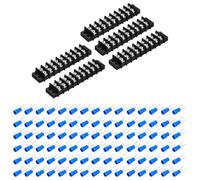 sourcing map Lot de 5 borniers 300 V 20 A à double rangée 9P - Bornes à vis PA66 avec 90 connecteurs thermorétractables de 16 A pour connexion de fil