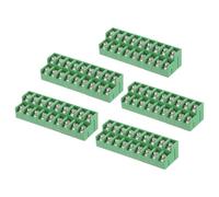 sourcing map Lot de 5 borniers à 9 positions à double rangée, 23,5 mm x 77 mm 300 V 15 A Pas de 8,5 mm PA66 PCB Montage PCB Fil 22-12 AWG, Lot de 5, Vert