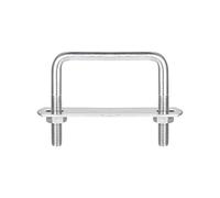 sourcing map Lot de 5 boulons en U carrés de 67 mm de largeur intérieure 65 mm de longueur M8 en acier inoxydable 304 avec écrous et plaques, pour remorque de bateau