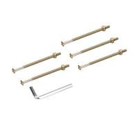 sourcing map Lot de 5 boulons pour cadre de lit, vis à tête hexagonale M8 x 140 mm avec écrous à barillet et clé hexagonale M5 pour meubles, lits, chaises