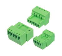 sourcing map Lot de 5 connecteurs mâles femelles à 5 broches 3 mm pour montage PCB Vert