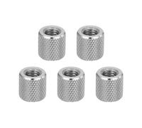 sourcing map Lot de 5 écrous moletés plats M6, en acier inoxydable 304, tête plate diamantée moletée à travers le trou, écrous de réglage pour appareils électroniques, machines, 10 x 10 mm