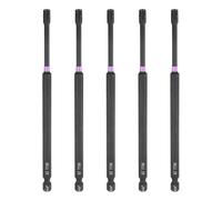 sourcing map Lot de 5 embouts de tournevis à impact TT30 à tête Torx 6,35 mm Tige hexagonale 150 mm de long magnétique inviolable 6 points Étoile visseuse forets forets phosphate S2 outils électriques