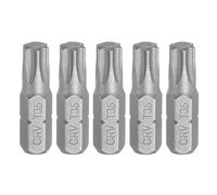 sourcing map Lot de 5 embouts de tournevis Torx 6,35 mm Tige hexagonale T35 Tête magnétique 2,5 cm de long en acier CR-V 6 points Forets de sécurité pour travaux de réparation Tournevis électrique