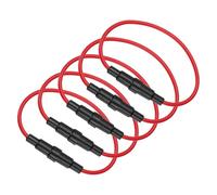 sourcing map Lot de 5 porte-fusibles à vis en ligne 5 x 20 mm, 250 V 10 A à fusion rapide avec fil 20 AWG 20 cm