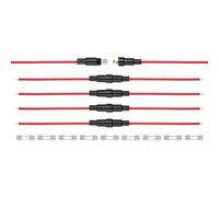 sourcing map Lot de 5 porte-fusibles à vis en ligne de 5 x 20 mm, fusibles de type plomb 250 V 5 A à soufflage rapide avec fil 22 AWG 20 cm et fusibles en verre F5A 250 V