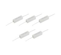 sourcing map Lot de 5 résistances ciment en céramique de 6,8 Ohm, puissance 7 W bobinée horizontale, kit de résistance 5 % pour équipement audio, adaptateurs d'alimentation, diviseur de fréquence